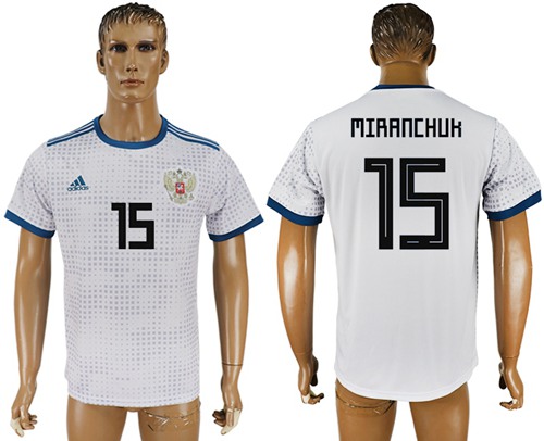 Russia #15 Miranchuk Away Soccer Country Jersey